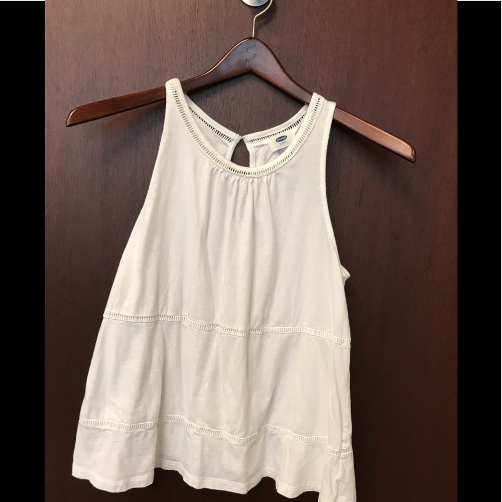 Old Navy white cotton peasant tank